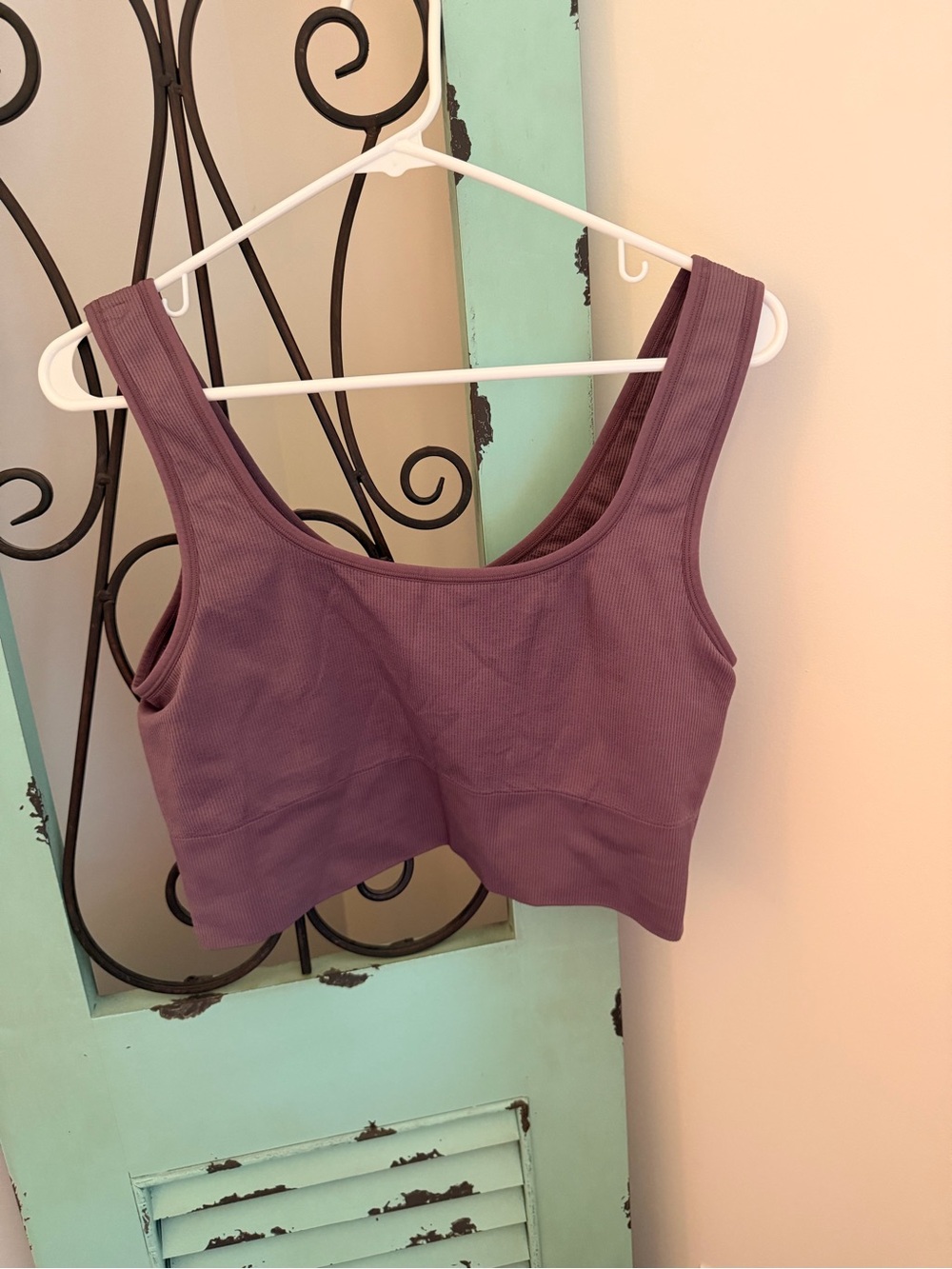Athleta Ribbed Scoop Crop Tank - Plum